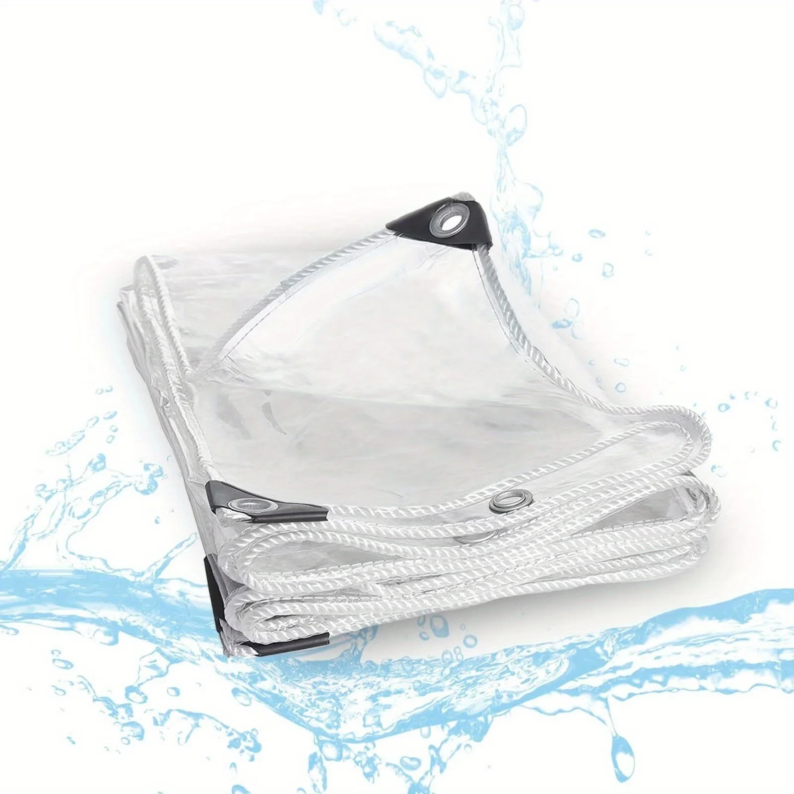 

Heavy-Duty Transparent Tarp, Waterproof And Equipped with Grommets, Made of Thick Tear-Resistant PVC Vinyl for Outdoor Shielding of Pergolas, Greenhouses, Patios, And Porches