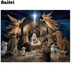 5d Diy Diamond Painting Cross Stitch Birth Of Jesus Christ Full Square round Diamond mosaic home Decorative Diamond Religions