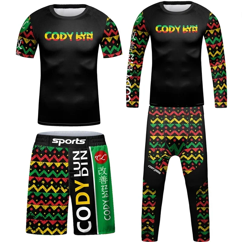 

Kids MMA Rashguard Boxing Tracksuit BJJ Boys Sportswear Children Muay Thai Fighting Sportsuit Training Running Set Gym Clothing