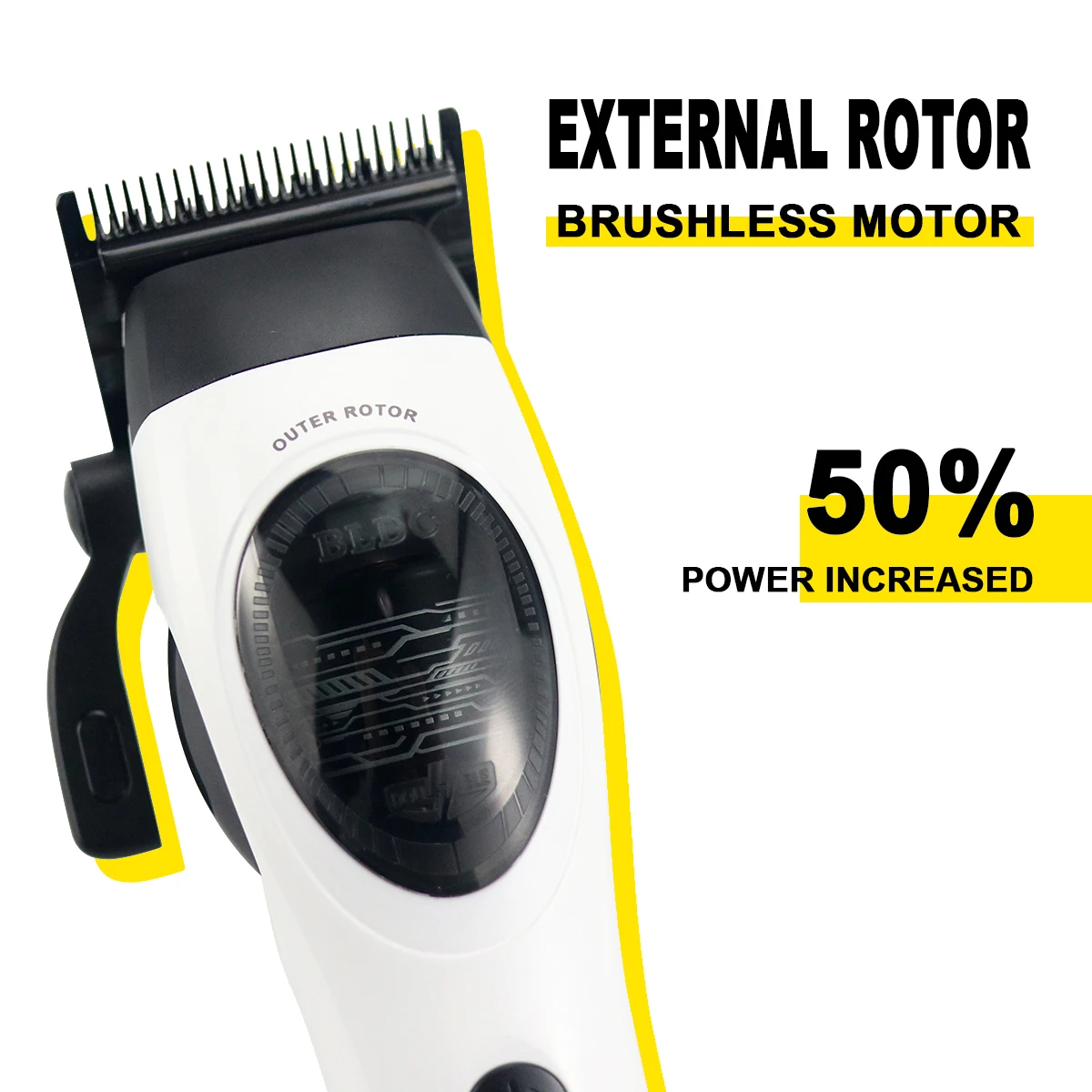 Kemei KM-1423 Professional Men's Hair Clipper DLC Blade 10000RPM External Rotor Brushless Motor Barbershop Hair Cutting Machine