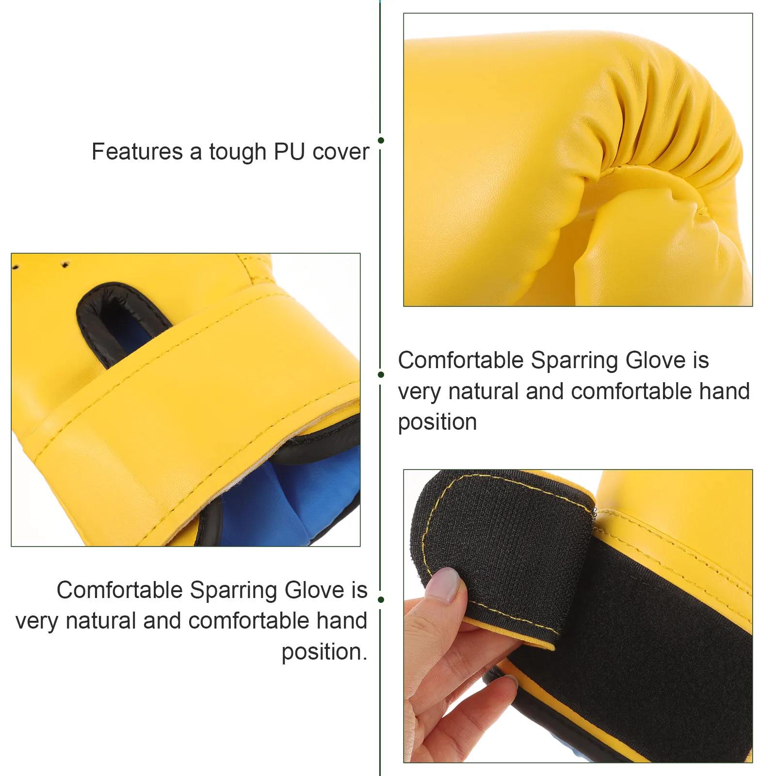 

Gloves for Kids Kickboxing Supply Portable Sparring Comfortable Training Yellow Practicing