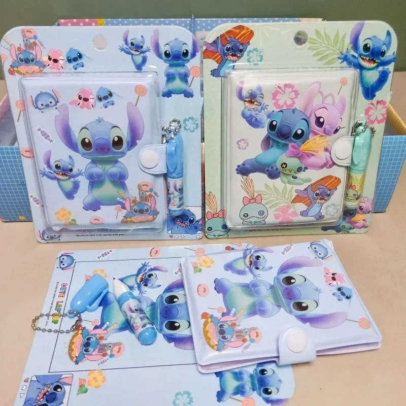 Cartoon Disney Stitch Notebook Ball Pen Set Anime Cute Students Stationery Notepad Exercise Book Learning Supplies Holiday Gifts