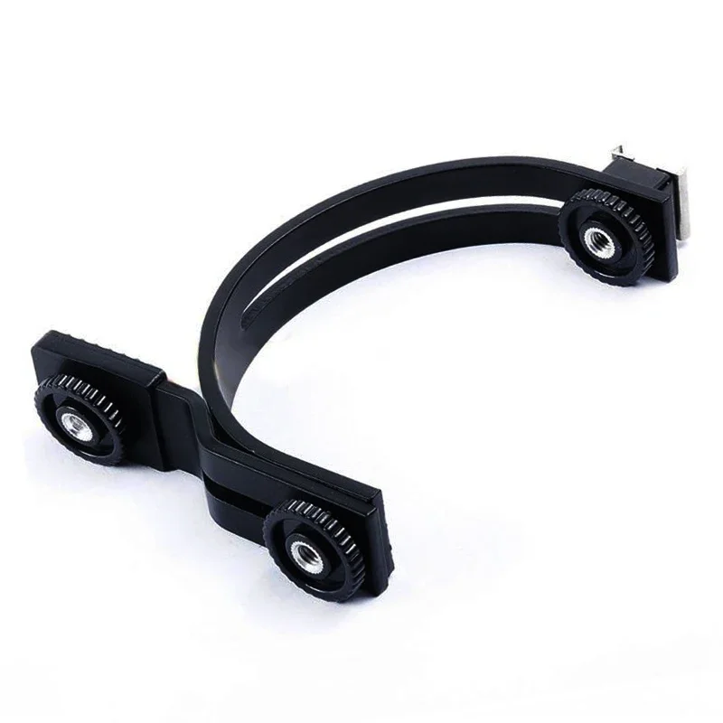 C-Shape Dual Hot Shoe Flash Bracket for LED Photo Video Speedlight Flash Light Mini DV Camcorder DC DSLR Camera Phone