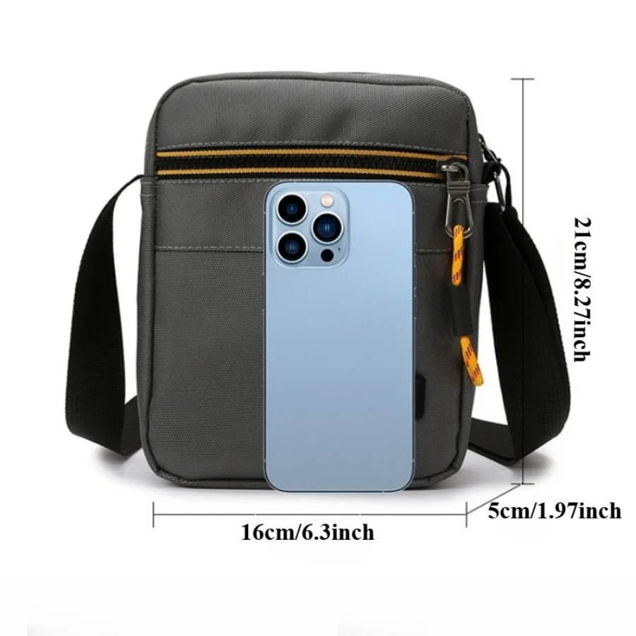 New Men's Trendy Fashionable Versatile Zipper Shoulder Oxford Cloth Crossbody Bag Practical Minimalist Backpack Durable