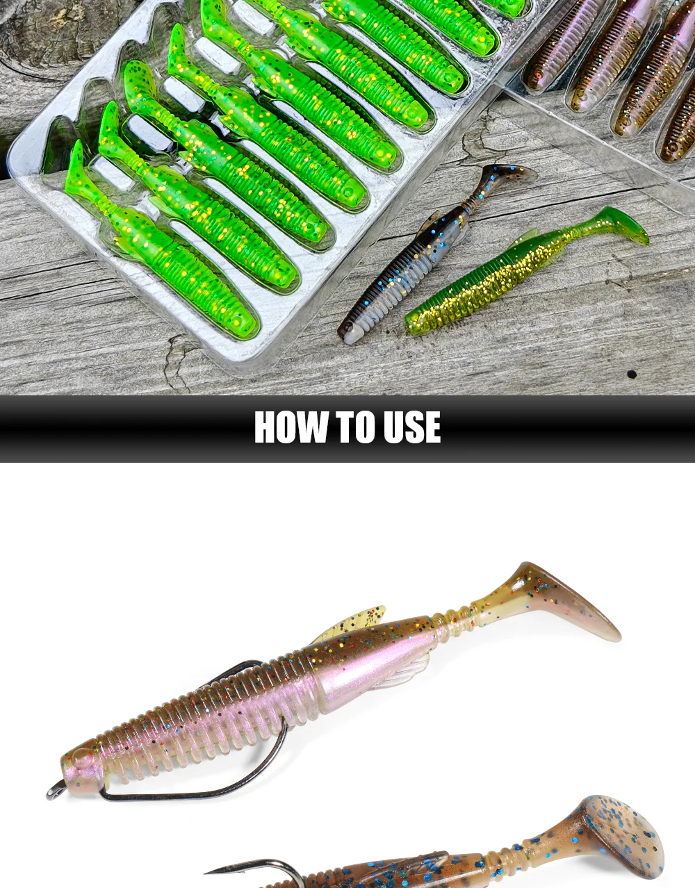 Palisander TPR Schwimmender Shad-Köder, 6 cm, 7,5 cm, Paddel, T-Schwanz, weicher Angelköder, Swimbait, künstlicher Gummi, Fischbarsch, Forelle, Hechtbarsch – Detail 7