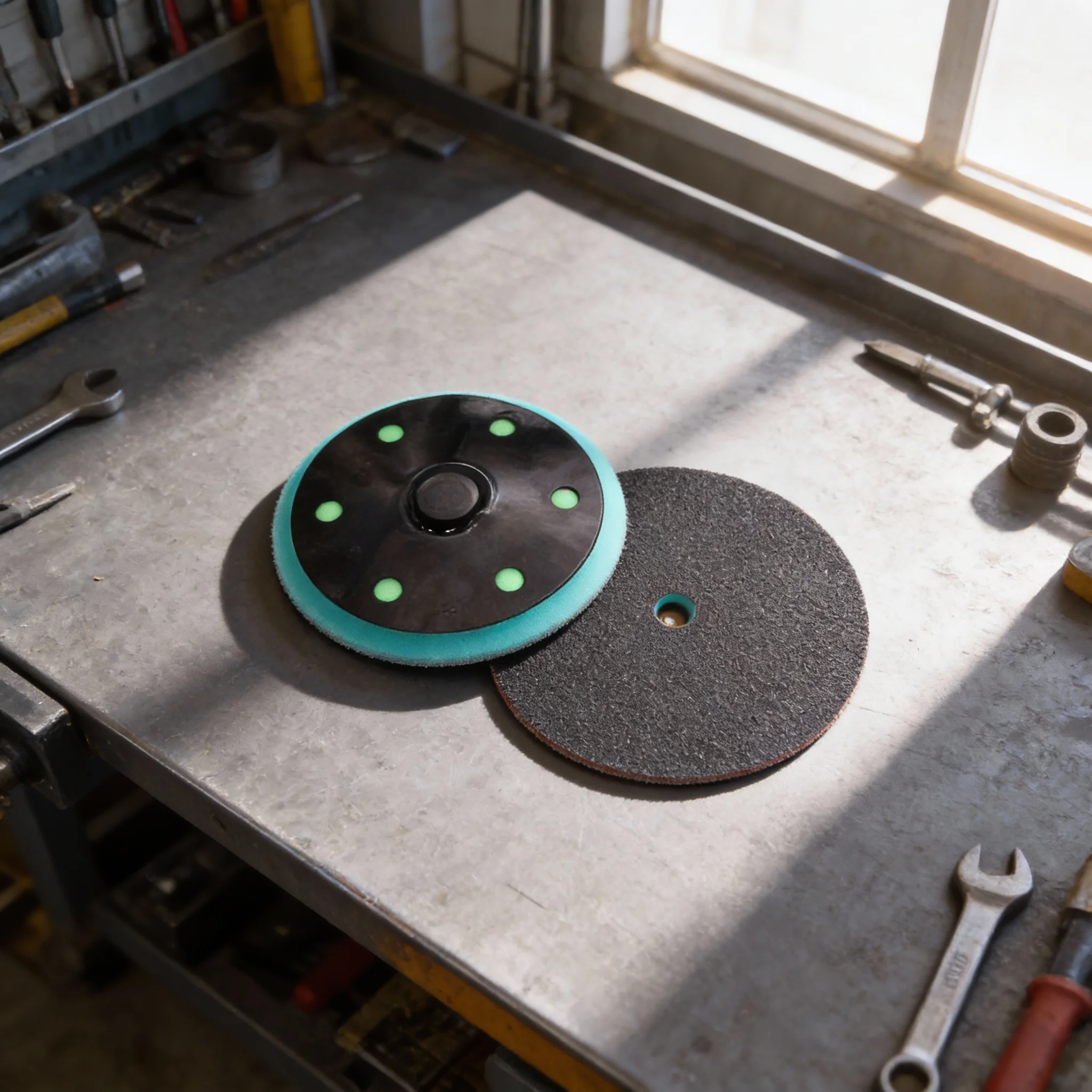 1pc Polishing Disc 9 Inch Fastener Loop Sanding Disc Sticky Back Flocking Sponge Pad For Wall Sanding Machines Tools Parts
