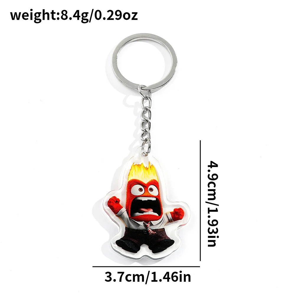 1pc Disney New Movie Inside Out 2 Anime Acrylic Keychain Charms Cute Cartoon Keyring Strap Fashion Jewelry Bag Accessory Gifts