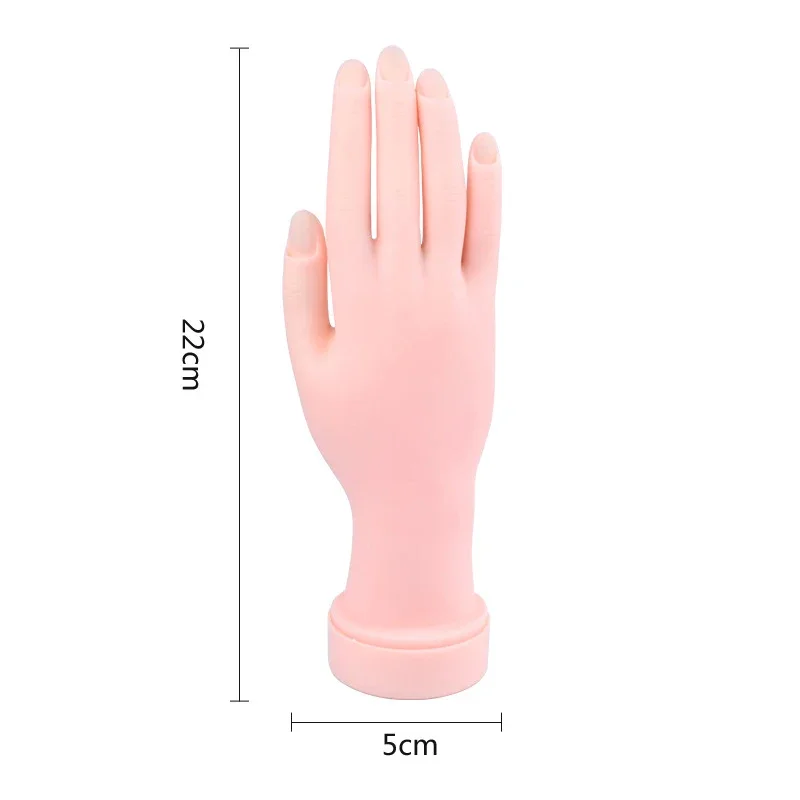 Soft Plastic Flexible Flectional Mannequin Nail Art Practice Tool Fake Hand for Training And Painting in Nail Salon