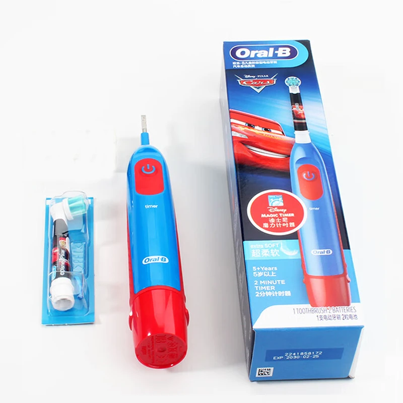 Oral B Kid elektryczna szczoteczka do zębów konstrukcja samochodu szczoteczka do zębów dla dziecka miękkie włosie delikatne czyszczenie zębów z