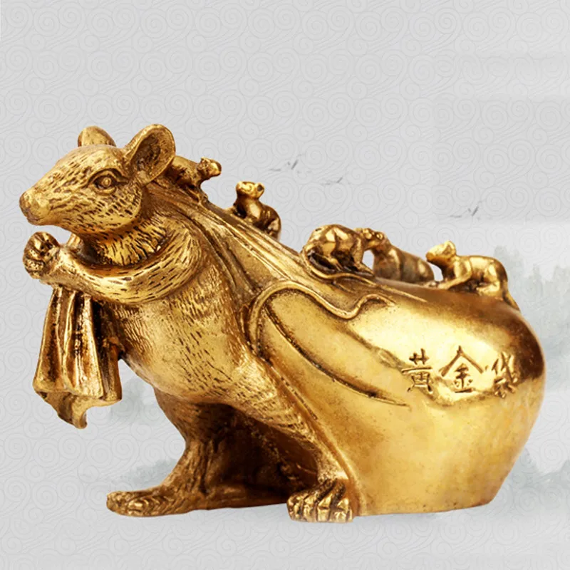 Guyunzhai Ornaments Five Mouse Back Brass Kangaroo