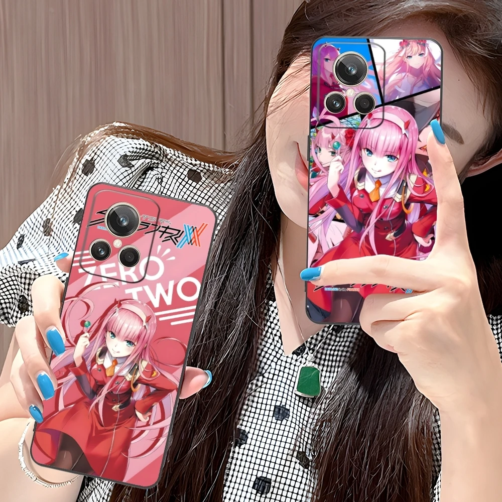 Darling FranXX Zero Two Mobile Cell Phone Case for Realme GT 2 9i 8i 7i Pro X50 X2 C35 C21 C20 C11 C3 Black Phone Cover Shell