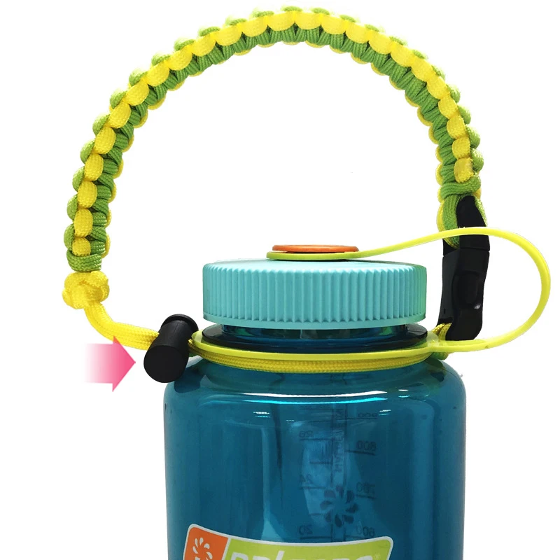 Handmade Braided Rope for Nalgene Water Bottle Paracord Strap Portable Carry Loop Shockproof Lanyard for Hiking Camping