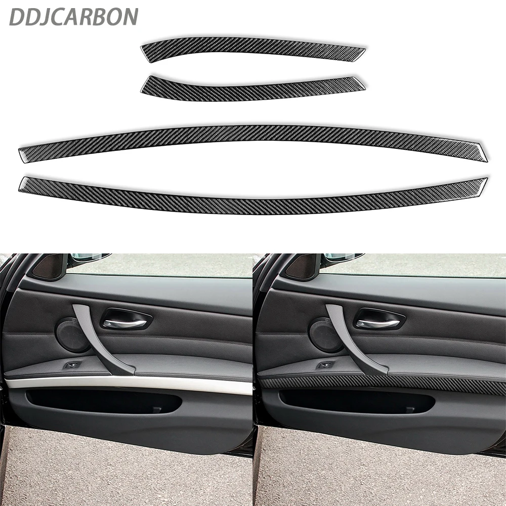 

For BMW 3 Series E90 2006-2008 Carbon Fiber Door Inner Armrest Panel Trim Strips Car Interiors Accessories Decoration Sticker