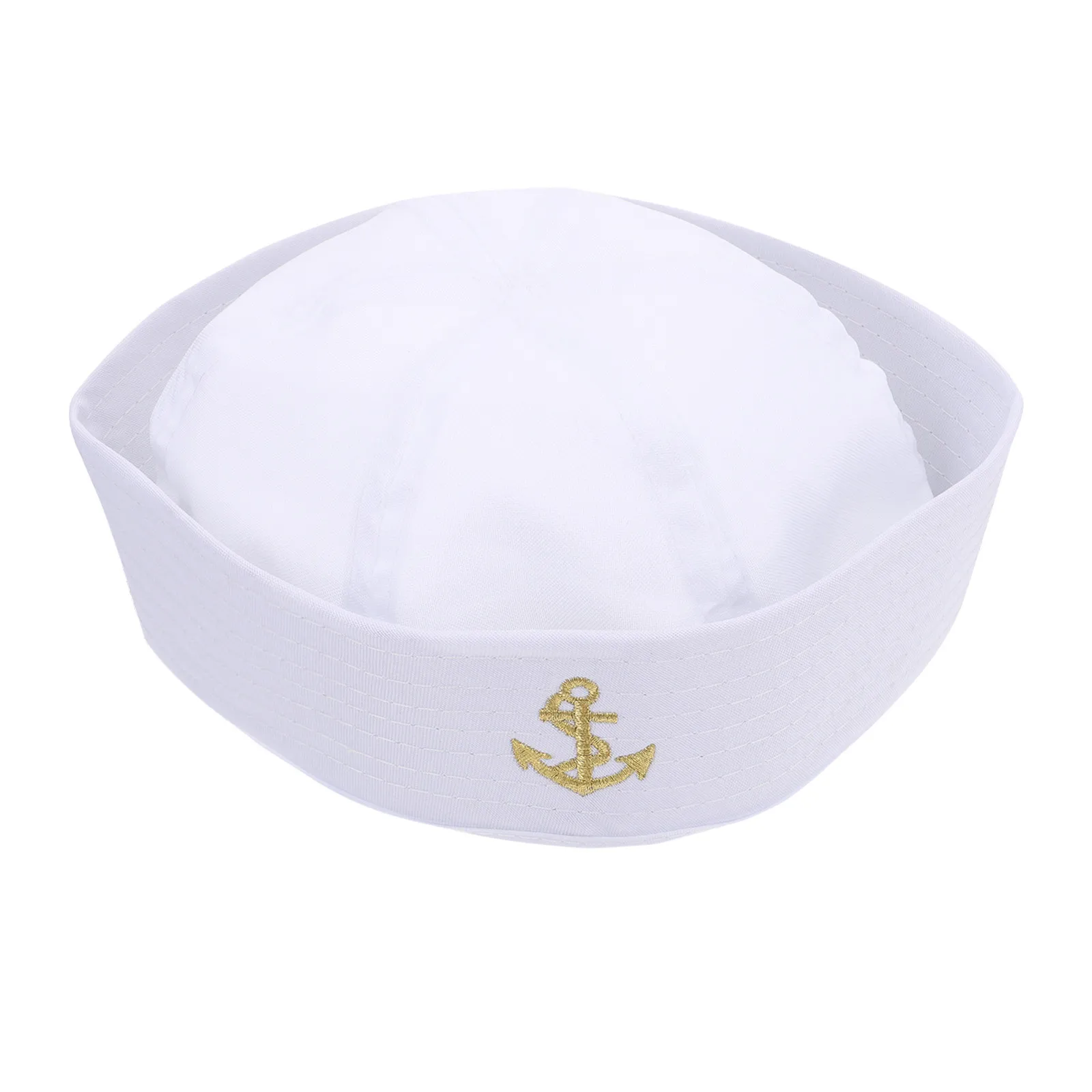 1Pcs White Sailor Hat Premium Material Embroidered Anchor Patch Accessory for Bachelorette Party Summer Boat Trip