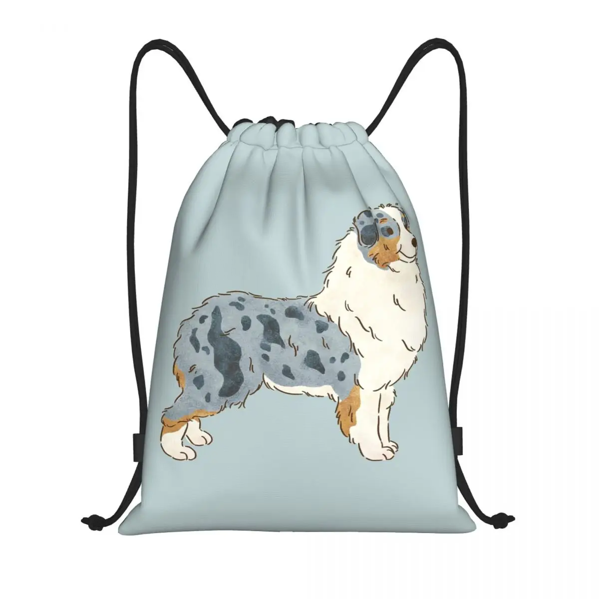 

Australian Shepherd Aussie Dog Backpacks Portable Drawstring Bags Sports Bag Book Bags for Travel School