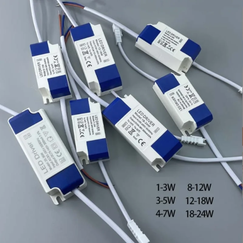 1-3W 3-5W 4-7W 8-12W 12-18W 300mA Power Supply Light Transformer LED Constant Driver 85-265V for LED Ceiling Downlight Lighting