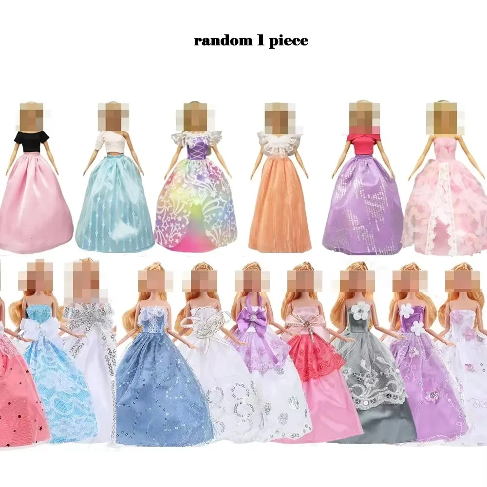 17pcs Fashion Dolls Accessories =1 Gown +3 Dress +2 Tops & Pants +2 Swimsuit+10 Shoes Fashion Clothes Set for Barbie dolls view 2
