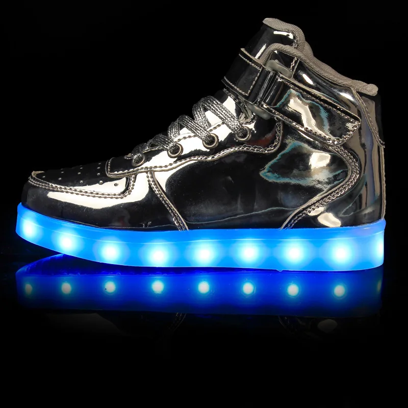 Trump LED Light Up Shoes Light for Men High Top LED Sneakers USB Recharging Shoes Women Glowing Luminous Flashing Shoes LED Kids