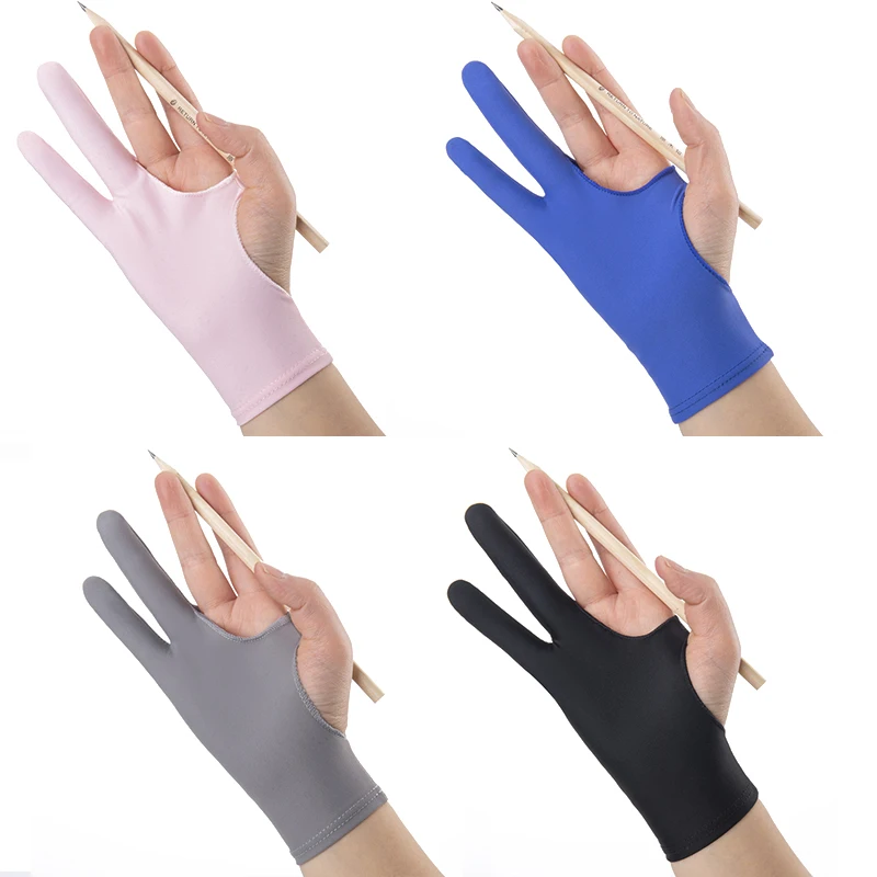 Anti-touch Two-Fingers Hand Painting Gloves For Tablet Digital Board Screen Touch Drawing Anti-fouling Oil Painting Art Supplies