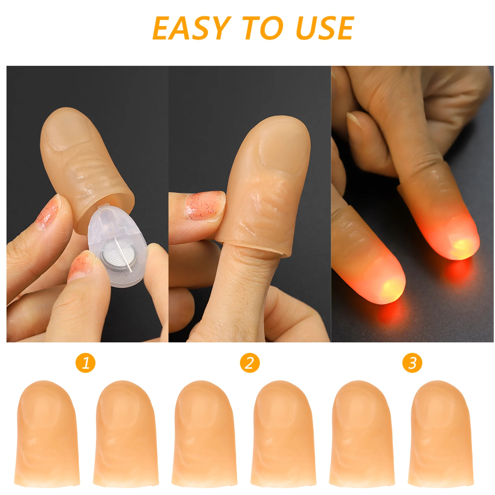 

8pcs Thumb Bright Flashing Finger Lamp For Easy Use Comfortable