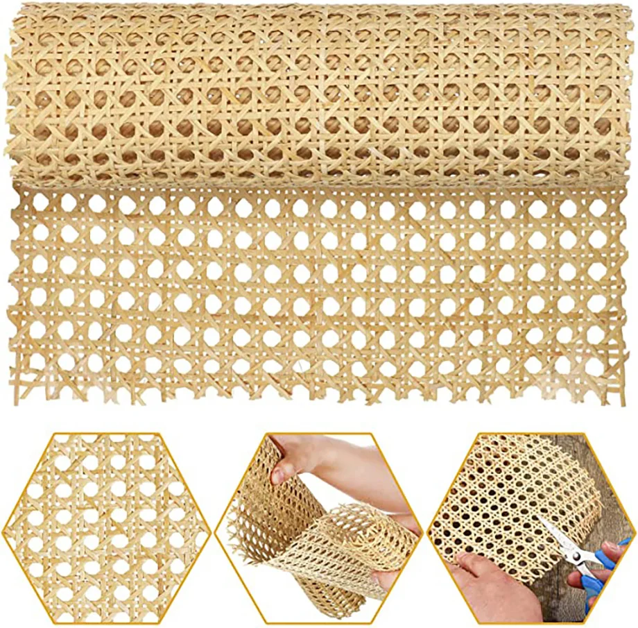 30-70CM  Rattan Webbing Genuine Indonesian Rattan Roll Wall Decoration Furniture Repair Material