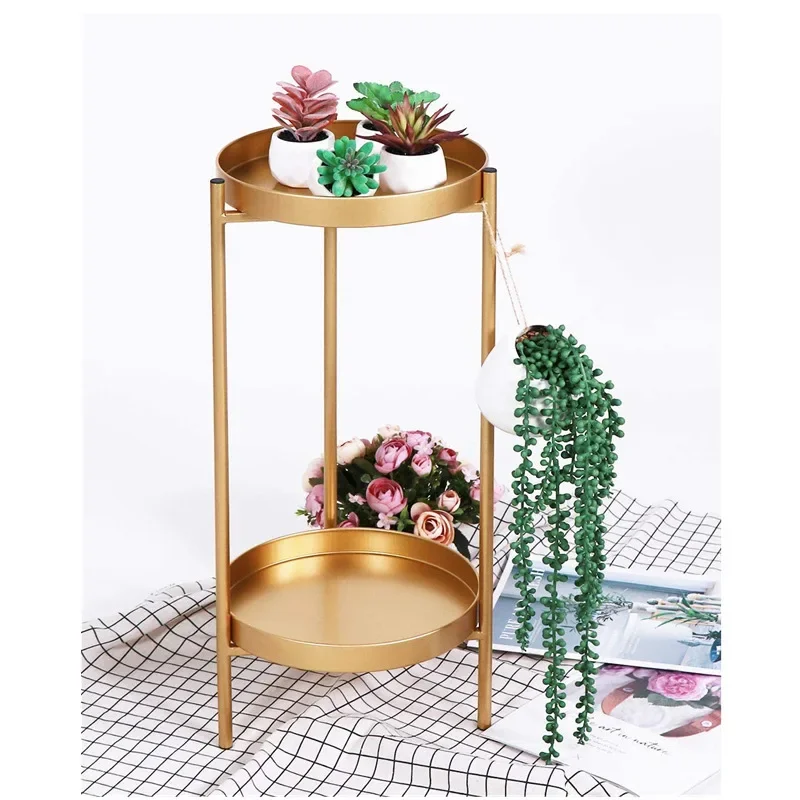 European-Style Iron Plant Stand: Multi-Layer Flowerpot Shelf, Light Luxury Decor, Simple Floor Storage, Indoor Planter