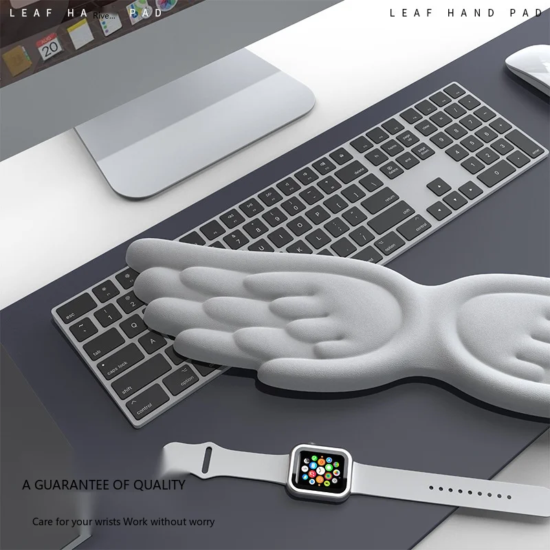Wing Shaped Silicone Wrist Rest Mouse Pad Ergonomic Desk Mat for Office Gaming 13 Colors with Keyboard Support