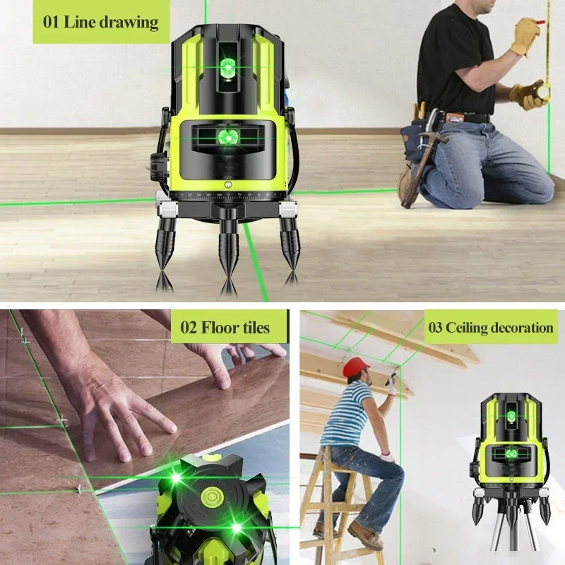 Green Laser Receiver Beam Laser Level With Reciever Wall Laser Horizontal Laser Leveler Self Leveling 3d Laser Guide Prism Level