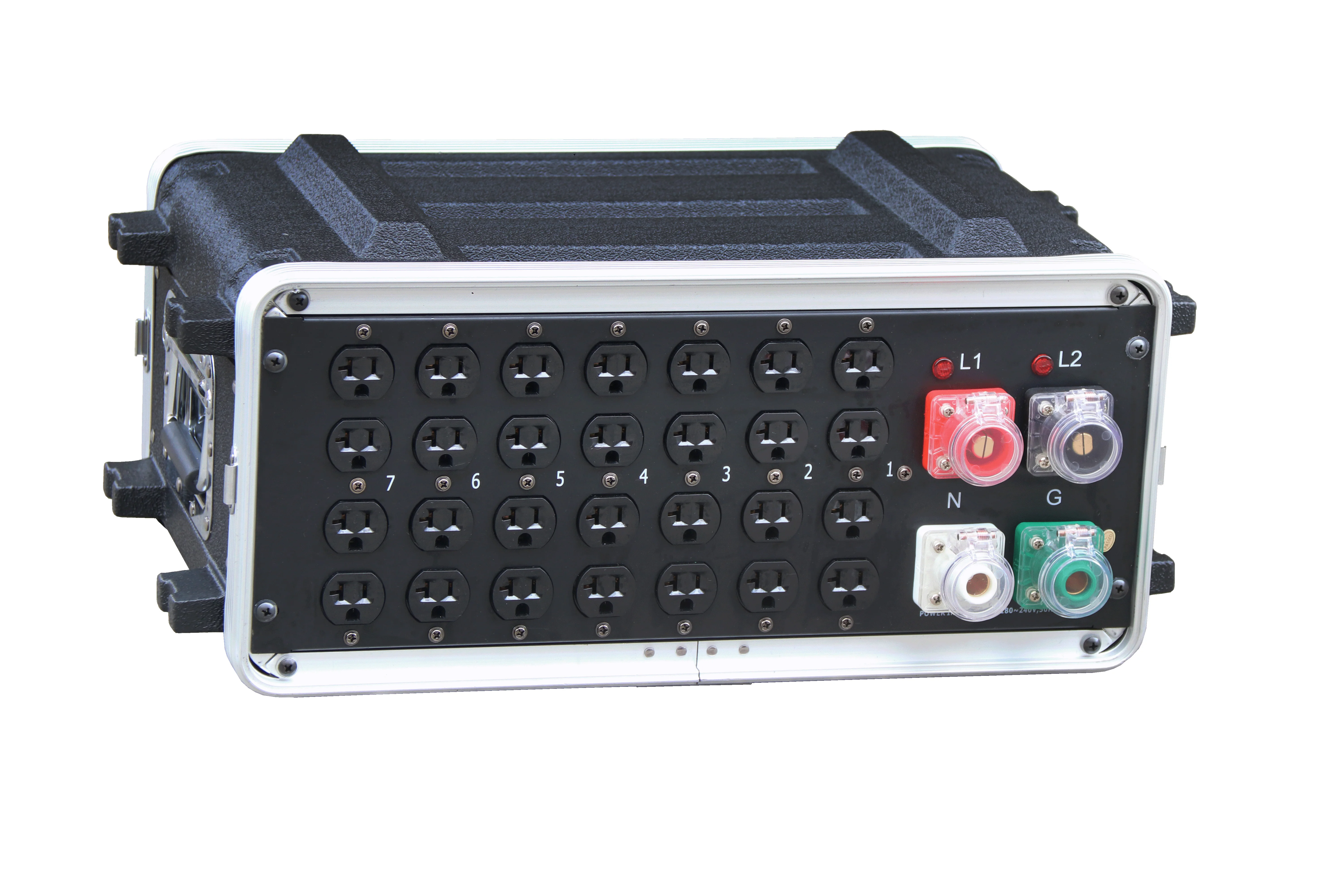 Mini 4U Edison Power Rack 5PIN 32A CEE Power Distribution Box with each output has breaker power distributor