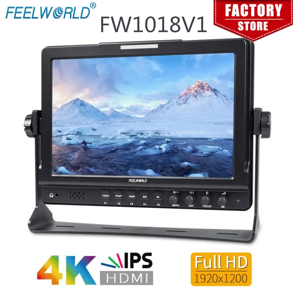 

Feelworld FW1018V1 10.1"IPS 4K HDMI Camera Field Monitor Full HD 1920x1200 LCD Monitor for DSLR Video Movie Shooting Stablizer