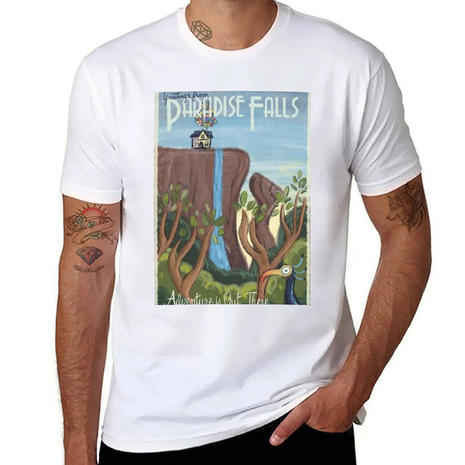 

Travel to Paradise Falls T-Shirt t shirts with prints t shirts cotton 100%