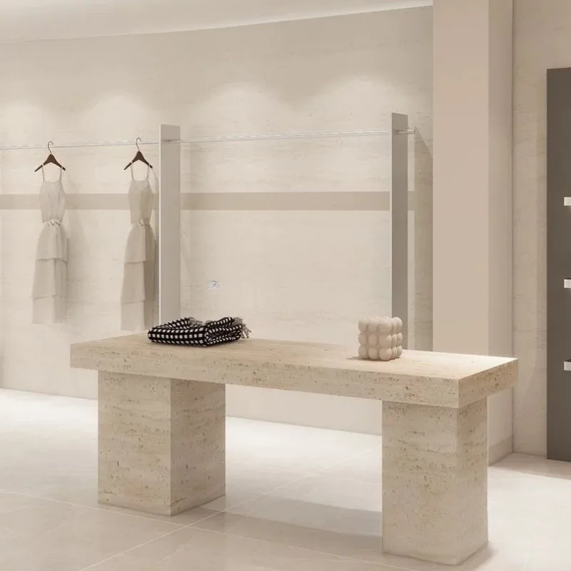 Clothing store Nakajima table Travertine women's clothing store display table jewelry water table
