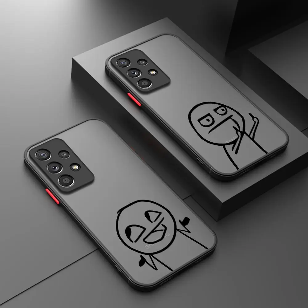 Lustiger Mann Mittelfinger Handy hülle für Samsung Galaxy A52 A51 A71 A72 A53 A73 A21s A13 A14 A31 A32 A33 A04 A03 A02 s matte Abdeckung