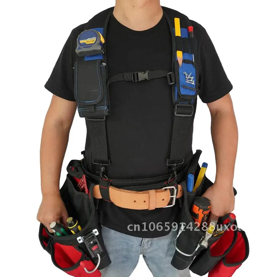 

Tool Belt Suspender with Magnetic Wristband for Framer Carpenter Electrician Tool Belt