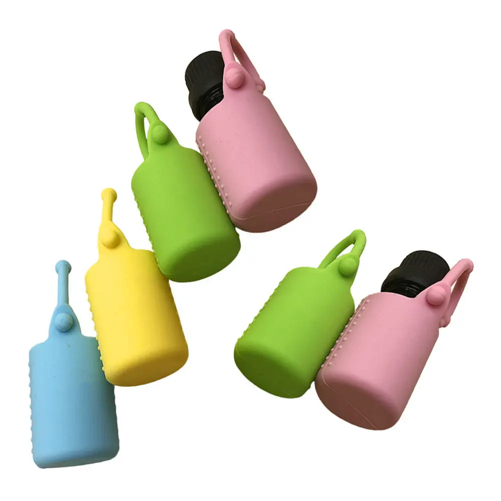 

6Pcs Silicone Essential Oil Bottle Cover Durable Anti-Slip Case with Adjustable Strap Roller Bottle Cover Silicone Sleeve