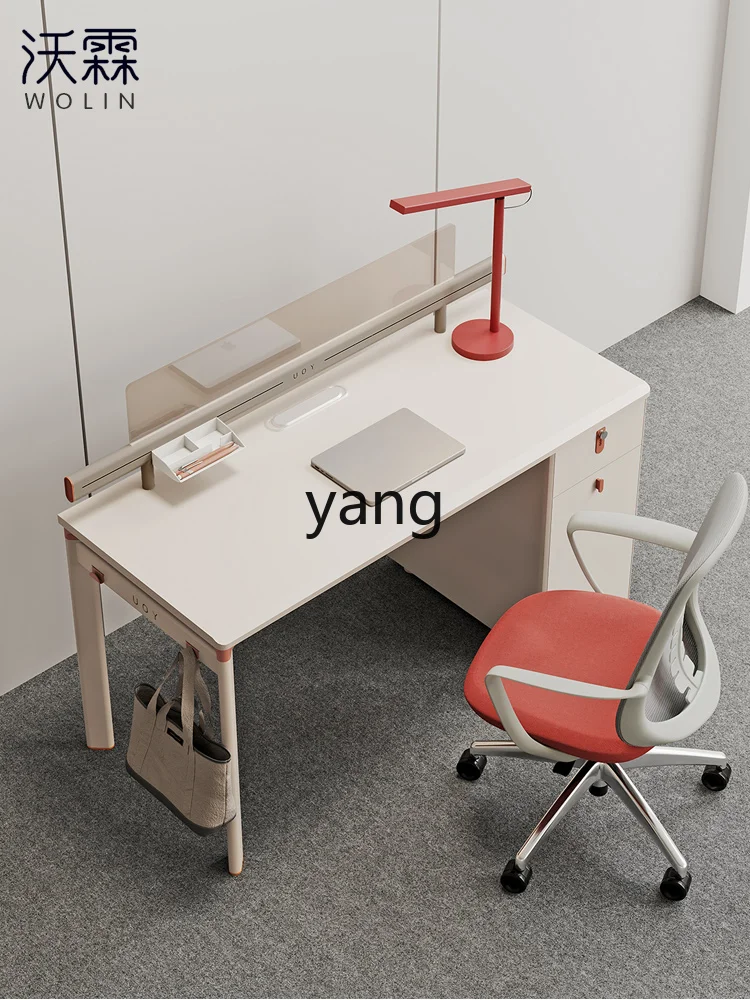 Yjq Single Staff Office Simplicity Modern Station Table and Chair Combination Single Row Card Holder Computer Desk