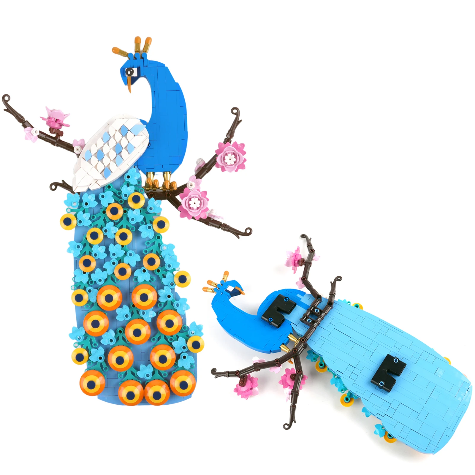 Molde rei pavão pendurado imagem blocos de construção conjunto papagaio robin montagem tijolos brinquedo animal criativo ornamentos decorativos