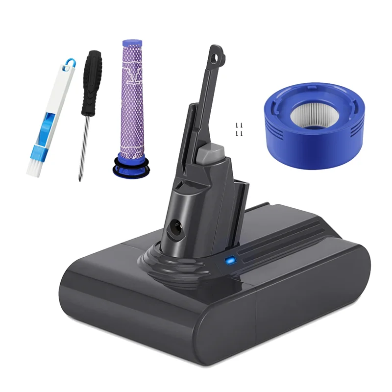 Популярный сменный адаптер батареи V7 + полный комплект предварительного фильтра 21,6 В для пылесосов Dyson V7 Animal/Extra/Absolute/Trigger