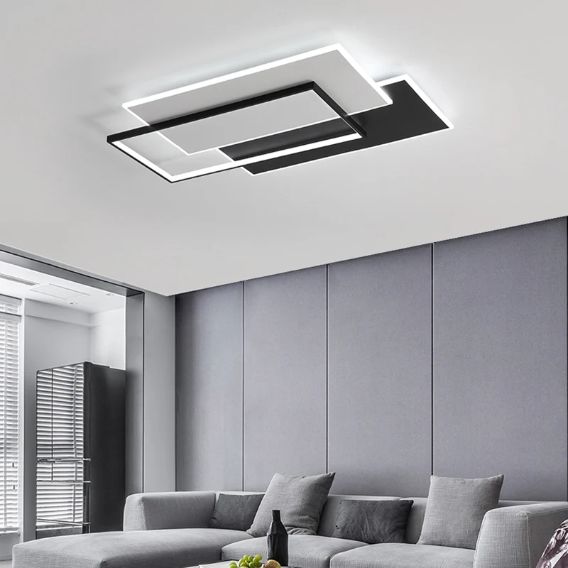 Plafonnier Rectangulaire à Intensité Réglable de Style Moderne, Luminaire Décoratif de Plafond, Idéal pour un Salon, une Chambre à Coucher ou une Salle à Manger, Nouveauté 2024