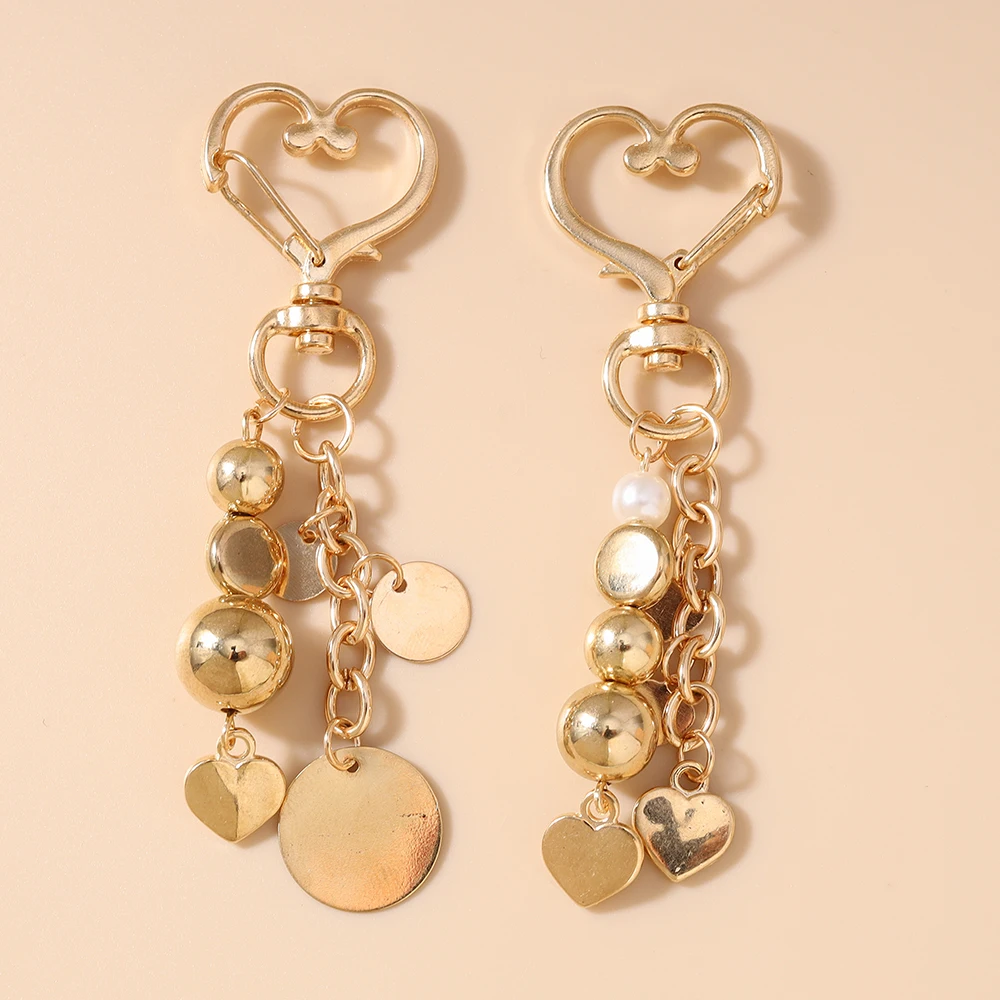 

Fashion Alloy Love Heart Keychain Women Girls Key Ring Pendants for Handbag Decor DIY Key Chain Gifts