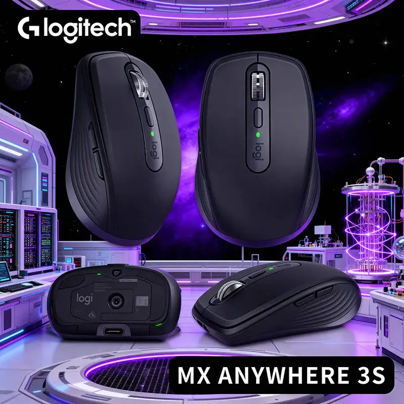 Pro MX Anywhere 3S Mouse - 8K DPI, MagSpeed Scroll, 3-Device Sync, Ideal for Beauty Influencer Home Studio Office Work