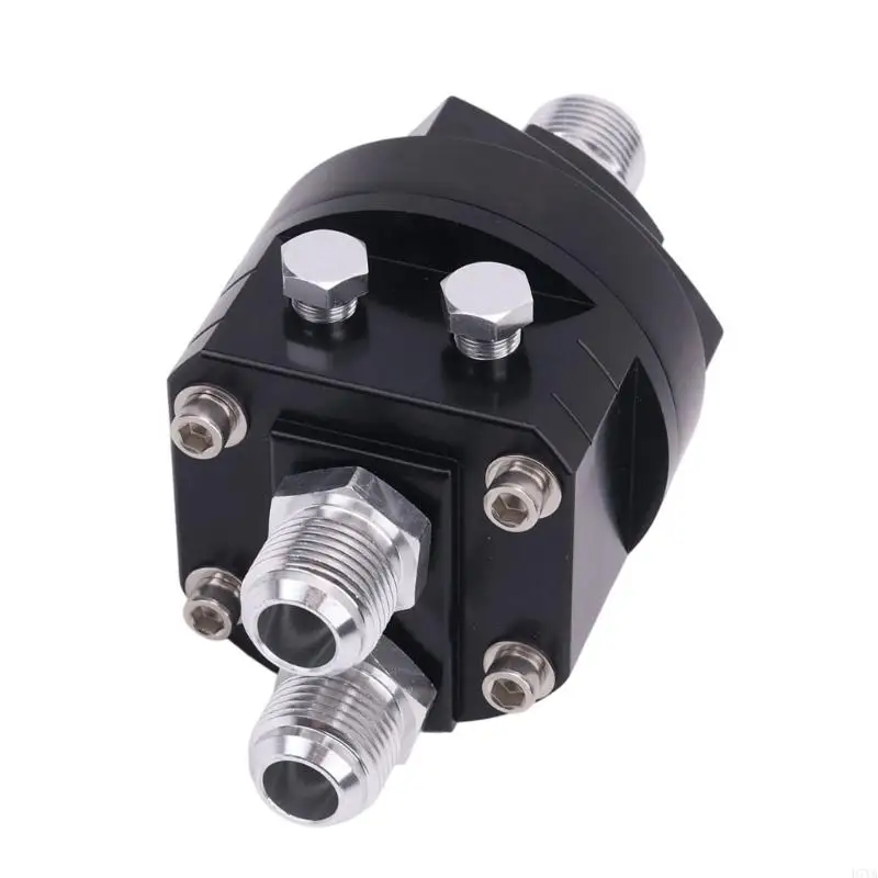 2 in 1 Split Car Oils Filter Relocation Adapter,Easy Installation Aluminum Alloy Connector AN8/AN10 for Multiple Vehicle D7YA