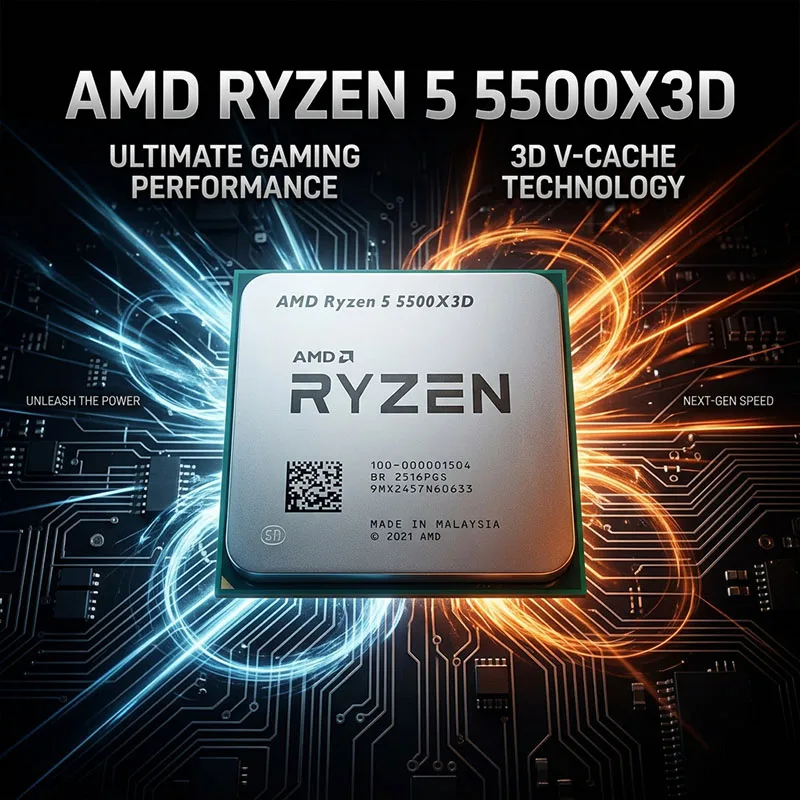 New AMD Ryzen 5 5500X3D R5 5500X3D CPU Processor 7NM L3=96M Socket AM4