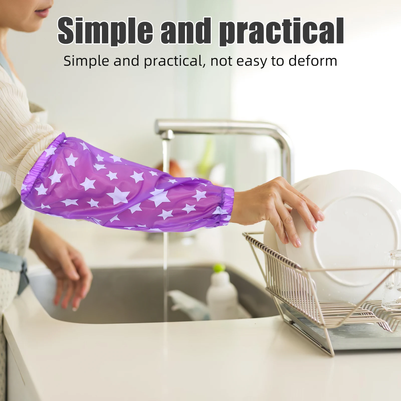 

4 Pairs Pentagram Waterproof Sleeve Women's Oil Arm Cleaning Kitchen Oversleeve