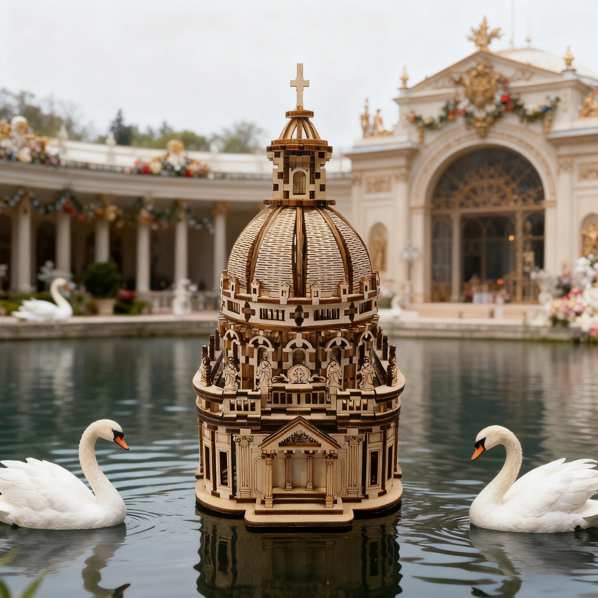 DIY سوان ليك الموسيقى الحرفية كيت 3D الحرفية أطقم منمذجة العملي على النشاط الجدول الديكور عيد الميلاد، عيد ميلاد، هدية عيد الهالوين #5