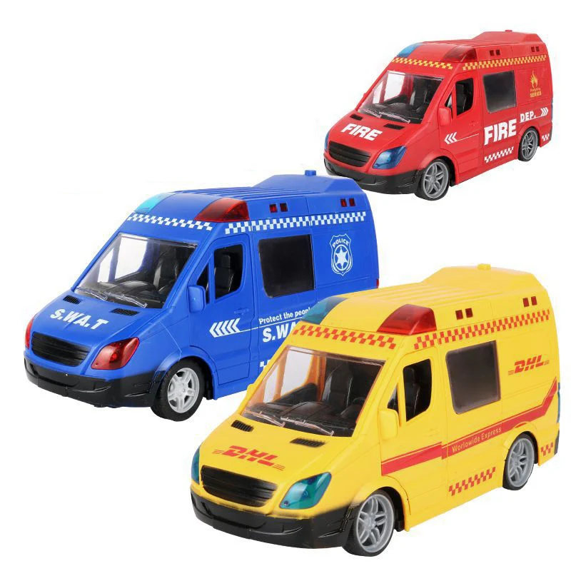 1:20 4CH Remote Control Ambulance City Commercial Vehicle Fire Truck Model Boy Children Educational Toy Gift