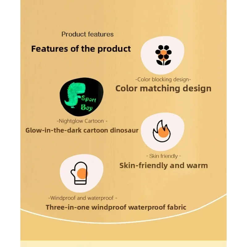 الشتاء صوف مبطن يندبروف قفاز مقاوم للماء ركوب الدراجات في الهواء الطلق الرياضة الشباب بنين فتاة صغار للجنسين التزلج الثلوج الطقس البارد الحراري #4