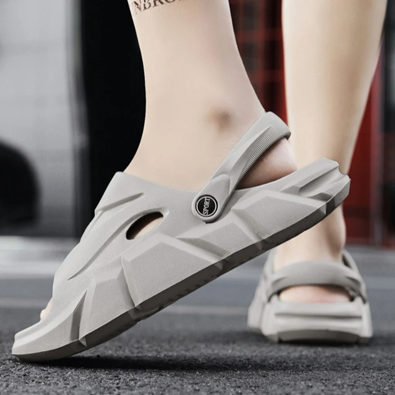 Men's Sandals for Beach Bottom Breathable Anti-Slip Quick-Drying Multi-Color Matching Pairs One-Piece Lightweight Summer Shoes