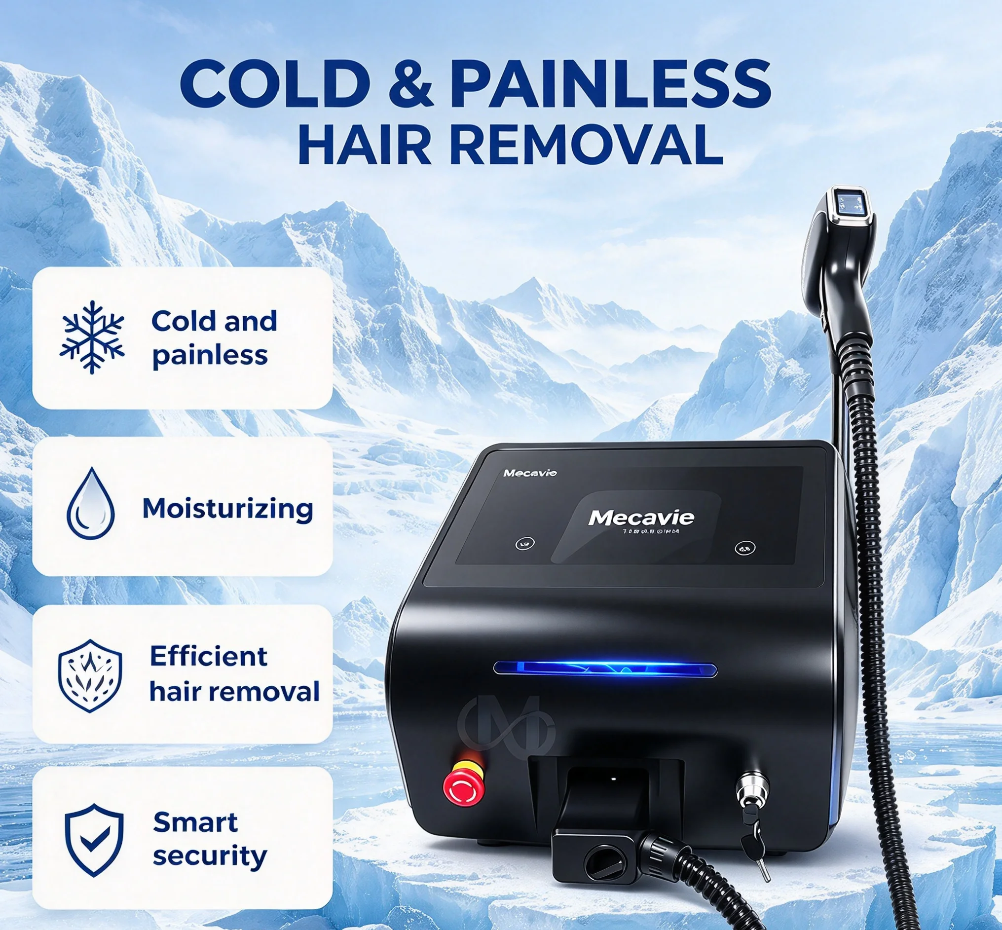 Professional Ice Cooling Diode Laser Epilation Machine 5 Multi-Waves 755-1064nm Non-Invasive Salon Sap Hair Removal Equipment
