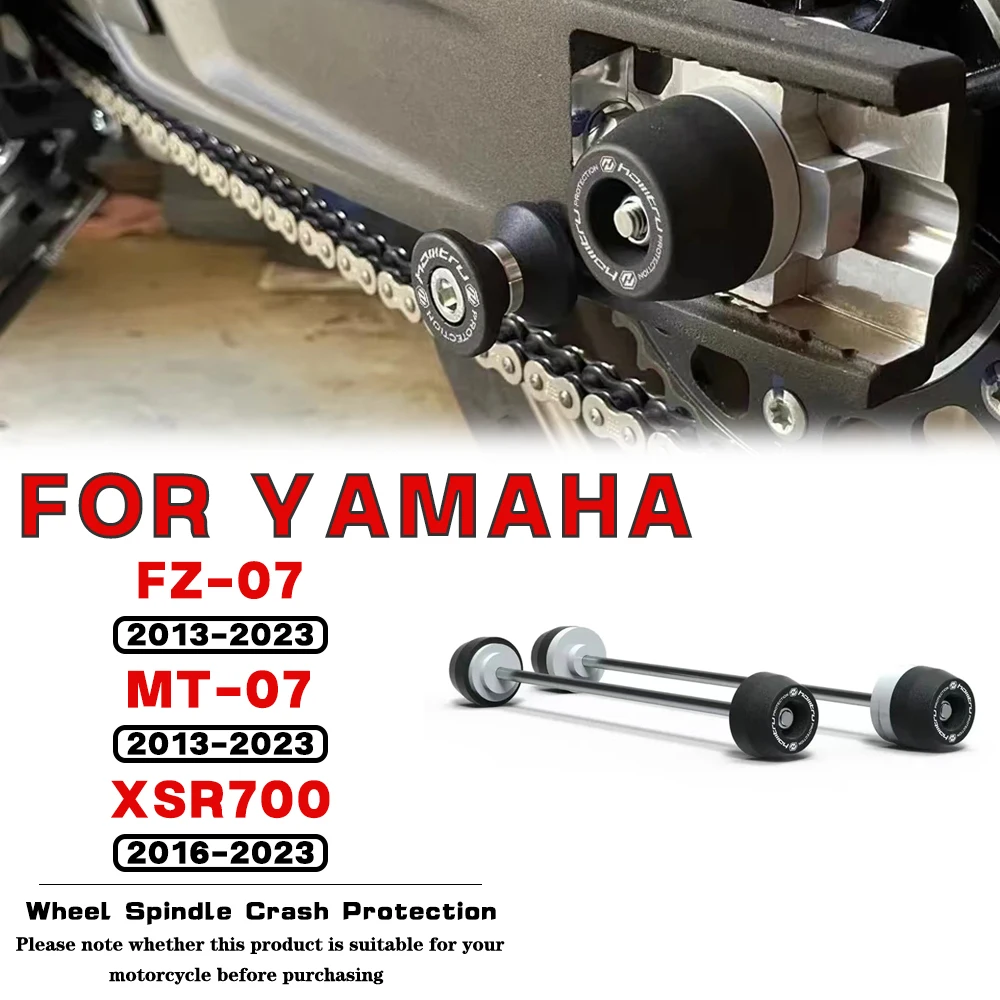 For YAMAHA FZ-07 MT-07/Moto Cage XSR700 / XTribute 2013-2023 Motorcycle Accessories Front Rear Wheel Spindle Crash Protection